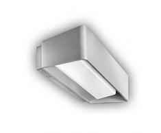 GEV LED Applique Murale ExtÃ©rieure Caroline, lumiÃ¨re indirecte, Rundu mlau Fender Effet de lumiÃ¨re, Ã©clairage IP 65, 1200Â lm, 3000Â K, Blanc chaud, aluminium, 13Â W, gris argentÃ©, 7Â x 24,8Â x 11,5Â cm
