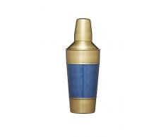 BarCraft Shaker à cocktail en métal, Acier inoxydable, Blue and Brass, 900 ml