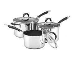 Circulon Momentum Casserole, Acier Inoxydable, Acier Inoxydable, Silver, Set of 3