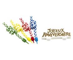 Birambeau 3447 Bougies Anniversaire, Paraffine, Multicolore, 10,5 x 1,8 x 0,34 cm