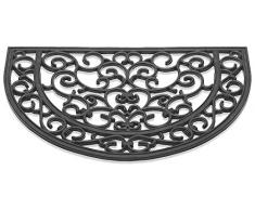 HMT Paillasson Caoutchouc Noir Demi Lune 60 x 40 x 1,2 cm