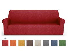 PETTI Artigiani Italiani - Housse Canapé, Housse de Canapé, Housse de Clic Clac, Housse de Canapé 2 Places, Bordeaux, Tissu Jacquard, 100% Made in Italy