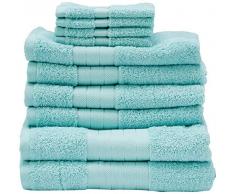 Dreamscene Ensemble cadeau de luxe Serviette de bain Bale, coton, aqua, 10 pièces