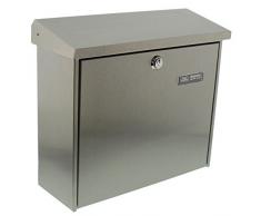 Burg Wächter Boîte à lettres dextérieur en acier inoxydable Ensemble, argent, Comfort 3913 Ni