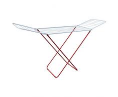 MSV 130083 Etendoir Ã Ailes 18m de Acier en Rouge/Blanc, 180x108x50 cm