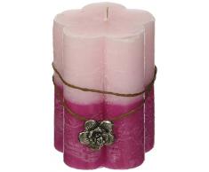 Bougies dAurora Janet Cierge en Forme de Fleur, Cire, Rose, 7.5 x 7.5 x 10.2 cm