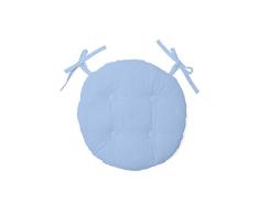 Soleil docre Panama Dessus de Chaise Rond CapitonnÃÂ© en Coton Panama Coton Bleu DiamÃÅ¡tre 40 cm