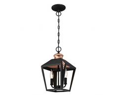 Westinghouse 6328440 Luminaire Suspendu dIntérieur à deux Lampes, Verre, Noir Mat