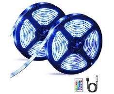 Bande LED USB 6M, OMERIL Ruban LED Etanche 5050 RGB avec TÃ©lÃ©commande IR, Ruban Lumineux RÃ©glable 16 Couleurs et 4 Modes pour Maison DÃ©coration, Cuisine, Mariage, FÃªte etc [2 x 3M]