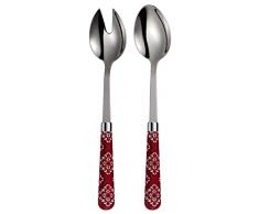 Campagne Orient Couverts à Salade, Acier Inoxydable, Rouge, 25 x 5 x 3.5 cm