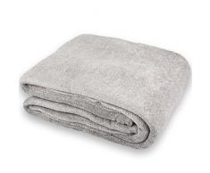 XL Sac de couverture à manches 170 x 200 cm + 50 cm pied | Extra Chaude et Confortable | Coral ärmeldecke en polaire de microfibre avec poche poitrine et poche pour téléphone portable Noir | Celin ATEX 5000017 Calgary Blanc/chiné,