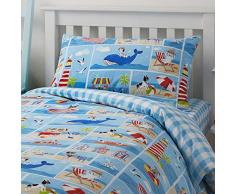 Bedlam Patch Seaside pour Enfant Housse de Couette, Single, Coton Polyester, Multi, 200Â x 140Â x 1Â cm