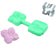 Silikomart 71.804.39.0096 Moule pour PÃ¢te Ã Sucre SLK804 Hortensia Silicone Bleu Clair