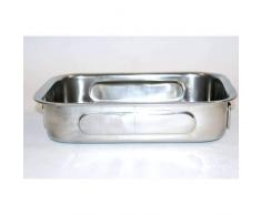 Crealys 500536 Plat, Acier Inoxydable, Gris, 27,5 x 20,5 x 6 cm