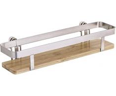 Wenko Porte épices Premium, Acier plat brossé/Bambou, 30 x 5,5 x 7 cm
