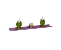 Relaxdays ÃtagÃ¨re tablette flottante murale plateau Ã©troit MDF cuisine bois HxlxP: 3,5 x 80 x 10 cm, violet