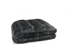 Soleil docre Plaid 120x160 cm LAPONIE Noir, Polyester, 120 x 160 cm