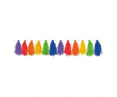Amscan International Guirlande de Pompons 3 m, Arc-en-Ciel