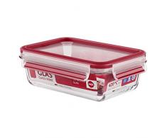 Emsa Boîte Fraîcheur Rectangulaire, Couvercle, Verre, 0,75 Litres, Clip & Close, 516244