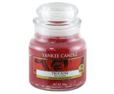 Yankee Candle 1230692 Bougie Parfumée Rose véritable Verre, Rouge, Jarre petite