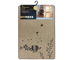 JVL Gamme Elegance Paillasson dâintérieur Lavable en Machine, Surface Polyester avec Envers en Caoutchouc, Beige, Polyester, Cage à Oiseaux, 50 x 75 cm Approx.