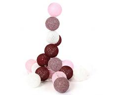 THE HOME DECO LIGHT LA10057/WEB Guirlande DIntÃ©rieur Hokkaido, Plastique, Beige, Rose