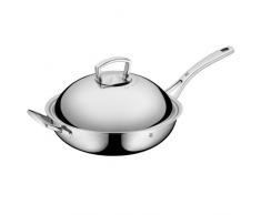 WMF 753516040 Wok Multiply avec Couvercle, Acier Inoxydable, Argent, 32 cm