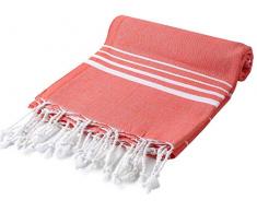 Cacala - Paradise SÃ©rie - Serviettes de Bain Turque, Coton, Corail, 95 x 175 x 0.5 cm