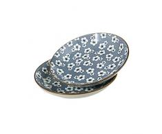lachineuse 2 Assiettes Design Japonais - Motif Fleurs de Cerisier