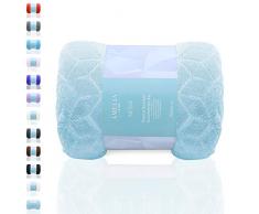 AmeliaHome Plaid, Polyester, Nessa Bleu Clair, 150 x 200