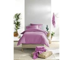 De Witte Lietaer Olivia Parure de lit qualitÃ© Satin Coton peignÃ©, Lilas/Smoky Grape, 140x200 cm + 1 taie