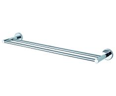 Haceka 1122052 Double Porte Serviette Kosmos 80cm de Chrome, Argent, 80 x 8 x 8 cm