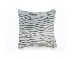 Soleil docre Housse de Coussin Extra Doux 60x60 cm Savane Gris et Anthracite Polyester Blanc 60 x 60 cm