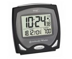 TFA-Dostmann 60.2541.01 Réveil Radio sans Fil Idéal pour Les Personnes tenaces Noir 12 x 6 x 12 cm
