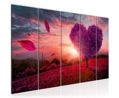 Tableau decoration murale Coeur darbre dautomne 150 x 60 cm - XXL Impression sur Toile Salon Appartment 5 Parties - prêt à accrocher - 605856b