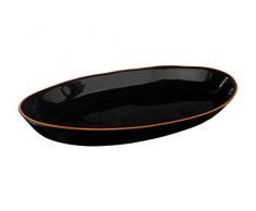 Premier Calisto Veste Plat Ovale en Terre Cuite, en Ã©mail Noir