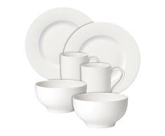 Villeroy & Boch - For Me service de petit-déjeuner 6 pièces, ensemble de vaisselle en porcelaine premium pour 2, french bol, assiette, mug, blanc, adapté au lave-vaisselle