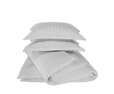 De Witte Lietaer Parure Zygo Housse de Couette + 2 Taies dOreiller avec Volant Coton PeignÃ© Gris Clair 200 x 220 cm