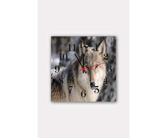 Bonamaison Horloge Murale en MDF, Multicolore, 30 x 30 cm