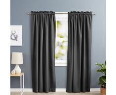AmazonBasics Rideau doccultation Calorifuge, Gris FoncÃ©, 135Â xÂ 244Â cm