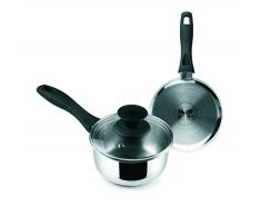 IBILI 666214 Casserole + Couvercle, Acier, Argent, 16 x 32 x 14 cm