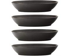 Maxwell Williams Caviar Set de bols en cÃ©ramique ovale en porcelaine, Porcelaine, Noir, 20 cm (Set of 4)