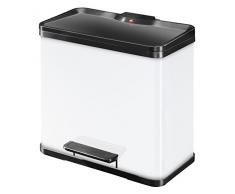 Hailo 0630-230 Poubelle à Pédale, Acier Inoxydable, Blanc, 44,5 x 47,5 x 34,5 cm