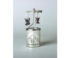 Kerzenfarm 84343 Photophore en Verre Motif Ange 16 x 6 x 6 cm Verre ArgentÃ© 6 cm