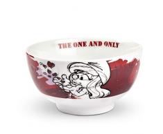 I Puffi PPU91/1S Coupelle en Porcelaine Rouge