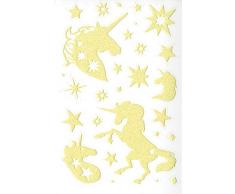 Maildor Phospho Stick Stickers, Brillent dans Le Dark-Unicorns, Lot de 2 Feuilles, Papier, Multicolore, 18.5 x 11.5 x 0.2 cm