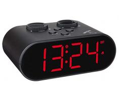 TFA-Dostmann ELLYPSE 60.2551.01 Réveil numérique sans Fil avec Fonction de Charge USB en Plastique Noir 136 x 85 x 55 mm