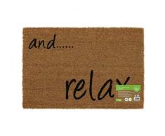 JVL Paillasson écologique en Fibre de Coco avec Envers en Latex et Inscription à lâAvant, Latex Fibre de Coco, Marron, Taille Unique