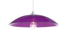 Luminaire Mondo colors, suspension verre, 75 W, violet, Ã¸ 37 x H 12 cm