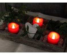 Star Lot de 3 bougies LED couleur : rouge 6 x 5 cm, piles incluses boÃ®te Ã fenÃªtre avec,